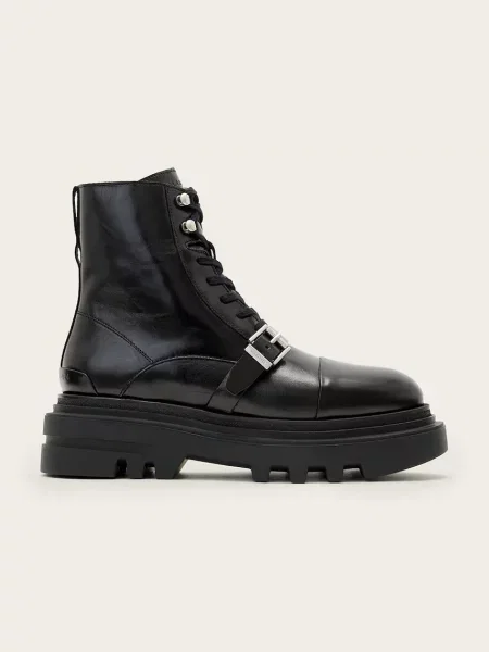 Кожени кубинки AllSaints Astrid Boot черно