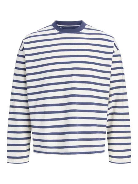 JACK & JONES Tricou JOR Norrebro crem / bleumarin alb