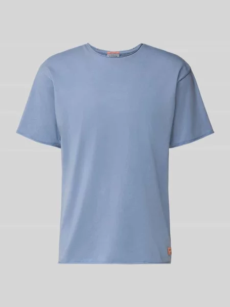 T-shirt z okrągłym dekoltem i detalem z logo Scotch & Soda