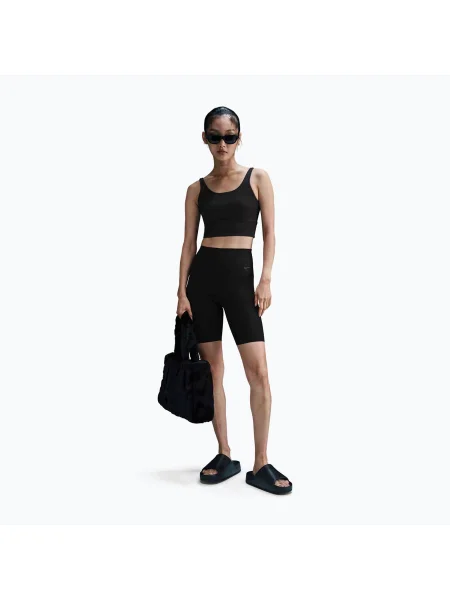 Biustonosz treningowy Nike Zenvy Rib Light Support Longline black/black czarny