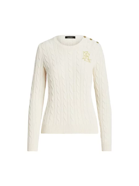 Dzianinowy sweter Ralph Lauren biały
