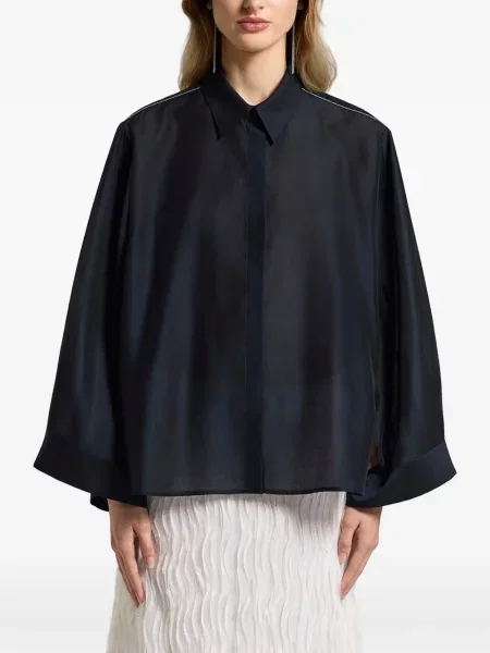 Cămașă Peserico cu crăpătură albastru