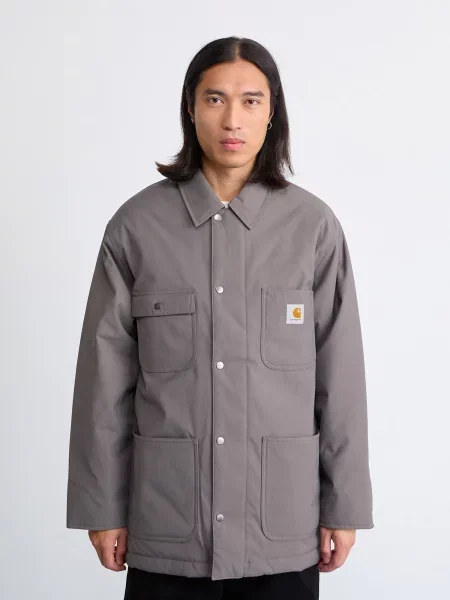 Carhartt WIP Prehodna jakna Leroy bazaltno siva