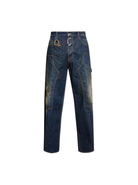 Szerokie jeansy Dsquared2 niebieskie