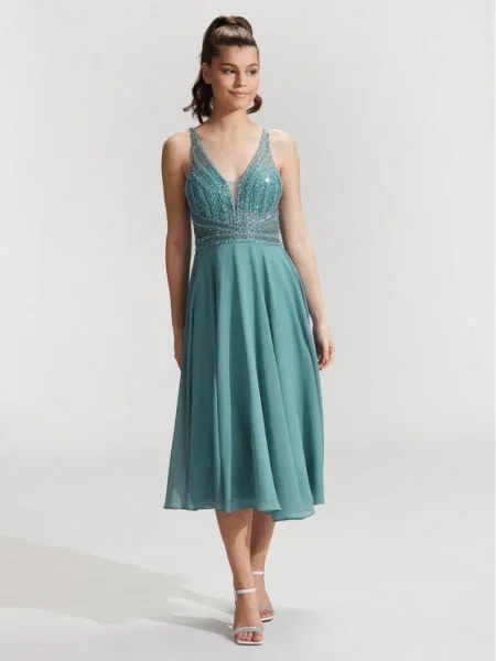 Hey Kyla Rochie cocktail albastru