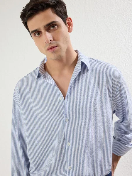 Trendyol Košile světlemodrá bílá