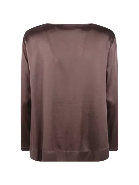 Lung pulover Rossopuro din satin maro