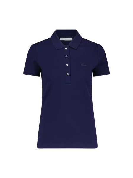 Koszulka polo o kroju regular fit z mieszanki bawełny Lacoste niebieska