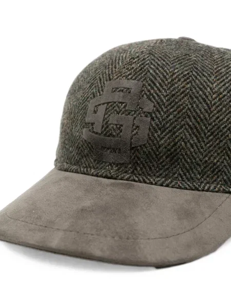 Șapcă Gran Sasso cu model herringbone cu autograf gri
