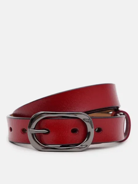 Шкіряний ремінь Borsa Leather з ремінцями червоний