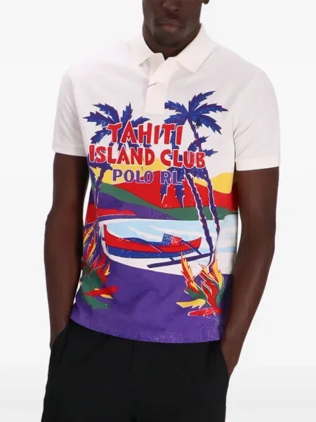 Květinový dlouhý spodní díl plavek Polo Ralph Lauren s potiskem modrý