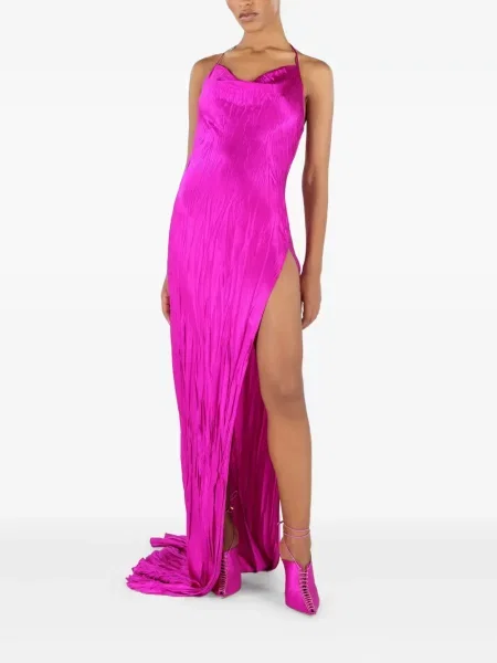 Rochie Roberto Cavalli cu decolteu în V de costum roz