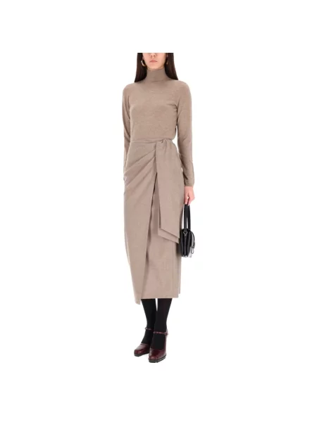 Sweter Max Mara z kaszmiru brązowy