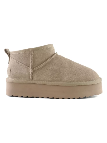 Botki Jil Sander skórzane na platformie szare