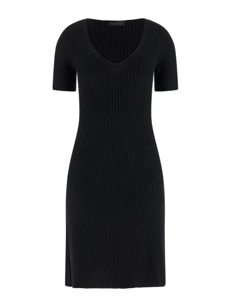 GUESS Pletena obleka črna