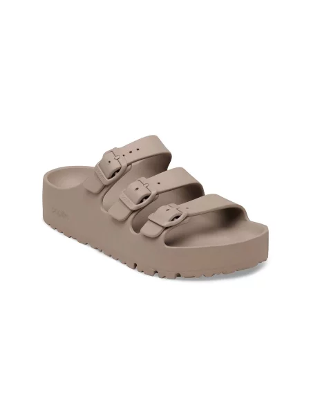 Klapki Birkenstock na platformie szare