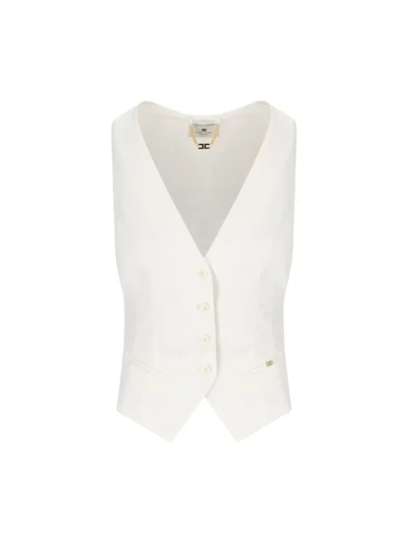 Kamizelka Elisabetta Franchi z dekoltem w serek beżowa