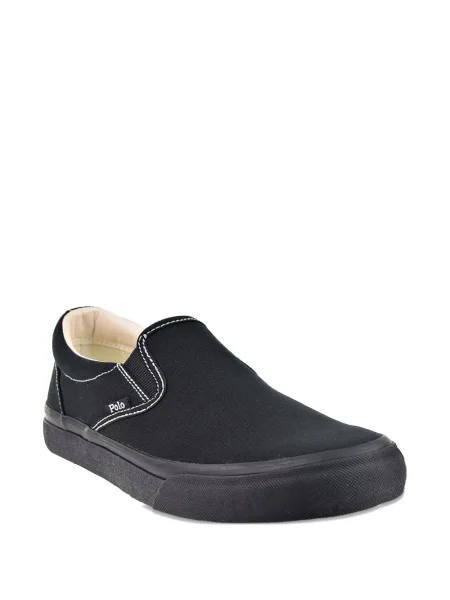 Sneakerși Polo Ralph Lauren din piele slip-on în carouri alb