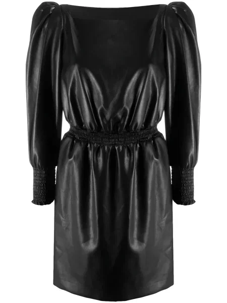 Mała sukienka mini Philosophy Di Lorenzo Serafini skórzana garniturowa czarna