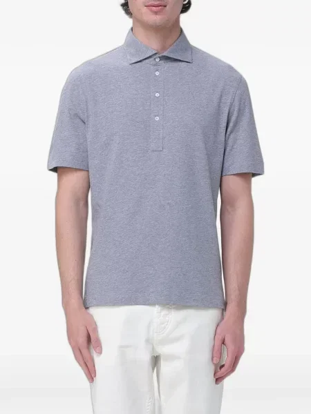 Scurt tricou polo Brunello Cucinelli gri
