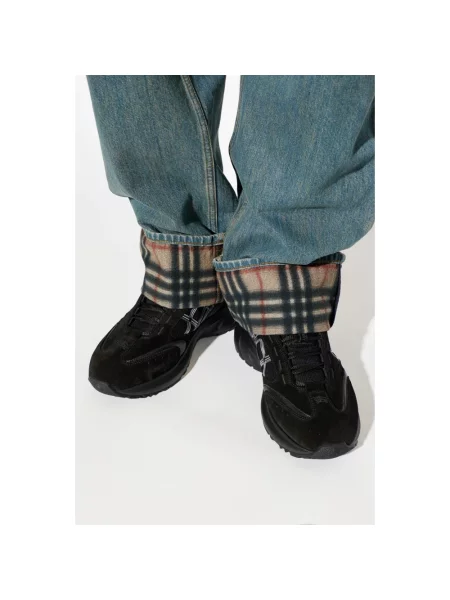 Sneakersy Burberry skórzane czarne