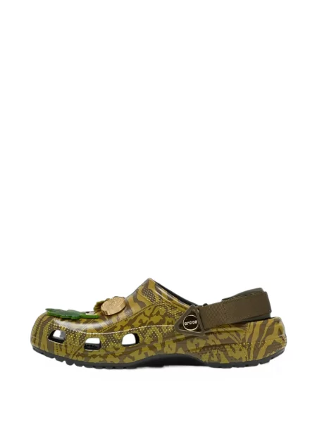 Papuci tip mules Crocs clasici verde