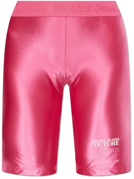 Szorty jeansowe Versace Jeans Couture z nadrukiem różowe