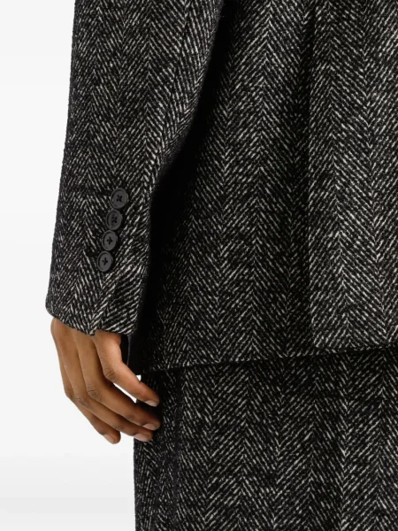 Sacou Dolce & Gabbana cu model herringbone gri