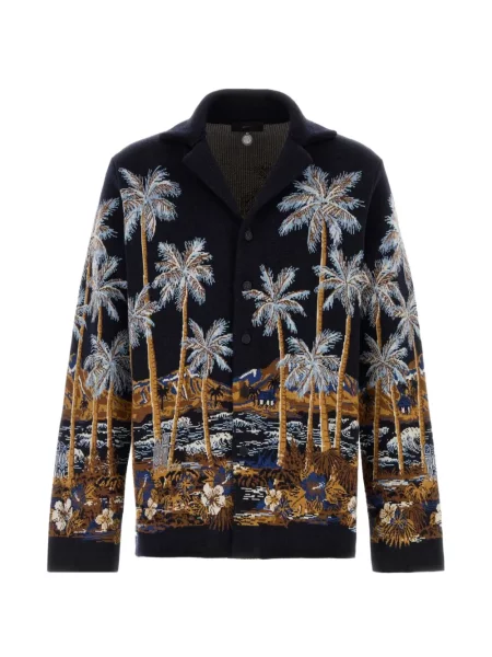 Lung cardigan Alanui cu broderie albastru