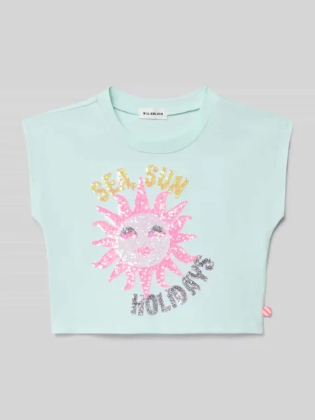 T-shirt z czystej Bawełny Billieblush miętowa
