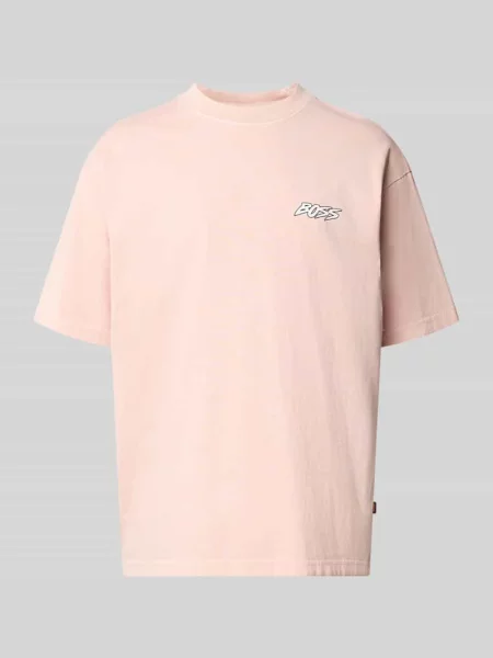 T-shirt o kroju regular fit z czystej bawełny model SURFWASH' Boss Orange różowa