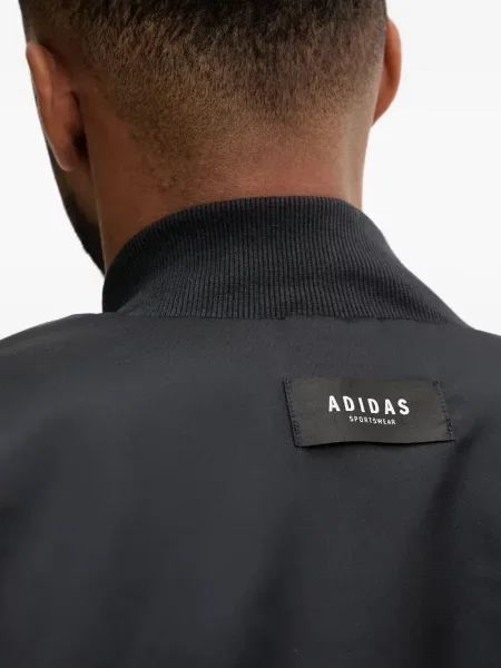 Geacă bomber Adidas cu dungi alb