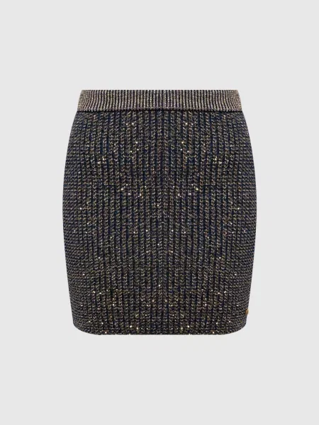 Юбка Balmain с пайетками синяя