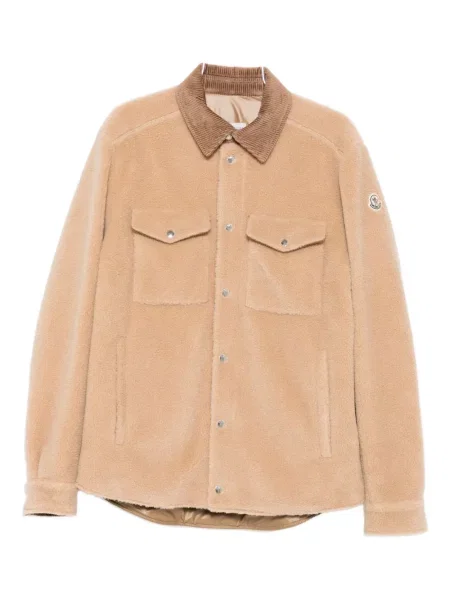 Hanorac din fleece Moncler de catifea cord maro