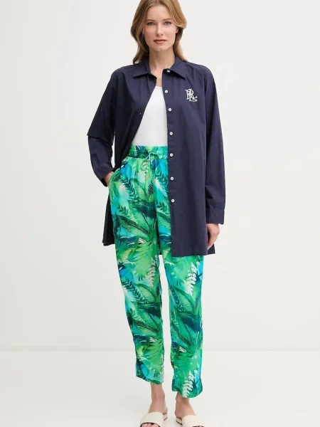 Классическая ошейниковый рубашка Lauren Ralph Lauren синяя