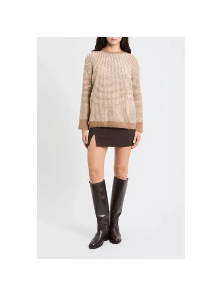 Sweter Marella wełniany brązowy