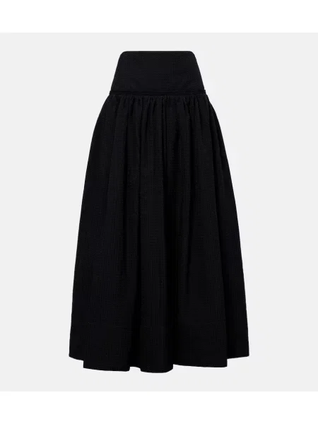 Fusta maxi Alaïa negru