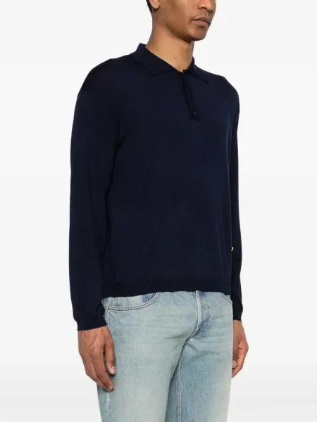 Tricou polo Moschino cu autograf albastru