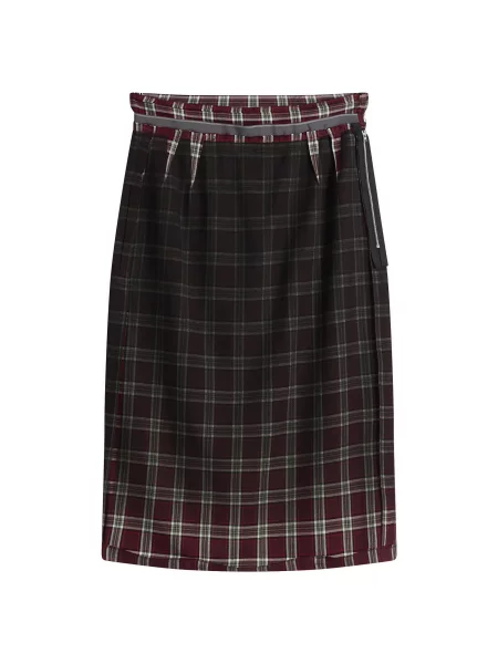 Spódnica midi Maison Margiela w kratę czarna