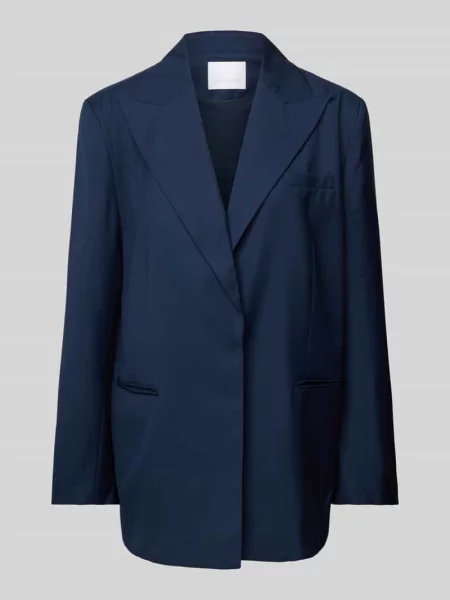 Żakiet z lamowanymi i kołnierzem z połami Leger By Lena Gercke granatowa