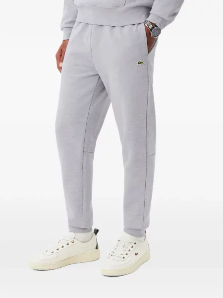Pantaloni Lacoste alergare cu autograf gri