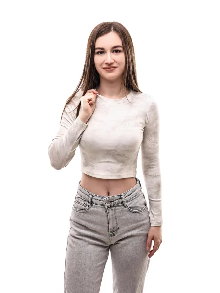 Лонгслів LUMO молочний віскоза/поліестер