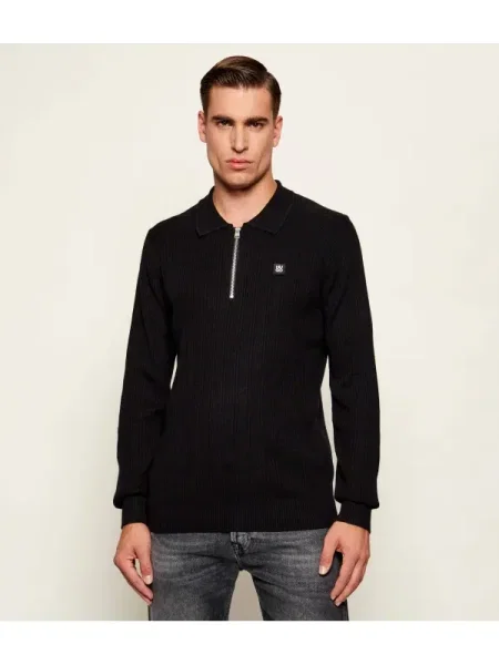 HUGO Pulover Sastoro | regular fit cu adaos de lână negru