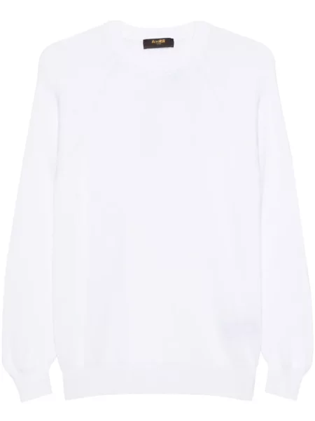Pulover Moorer cu decolteu rotund alb