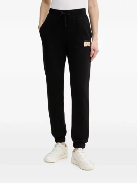 Pantaloni Armani Exchange alergare cu autograf cu cordon negru