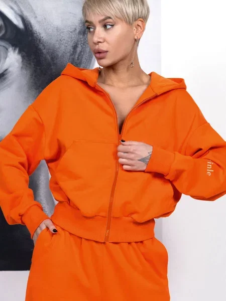 Женская толстовка однотонная помаранчева
