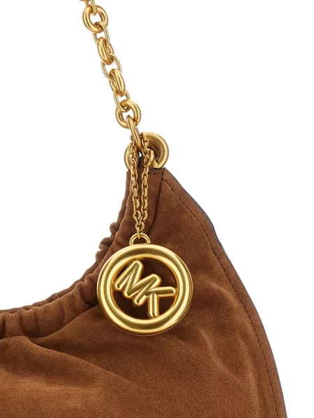 Duża kopertówka Michael Michael Kors koronkowa brązowa