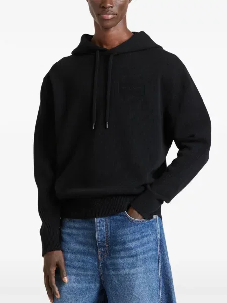 Hanorac cu glugă Givenchy de lână negru