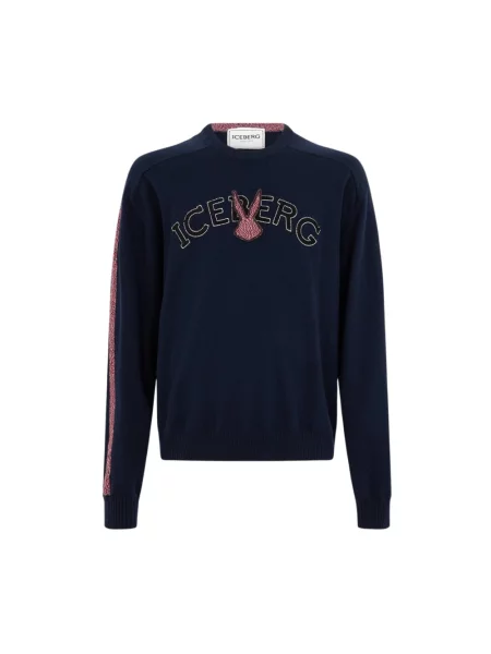 Sweter Iceberg wełniany niebieski
