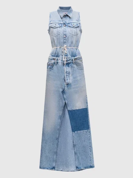 Макси джинсовое платье Maison Margiela Mm6 голубое